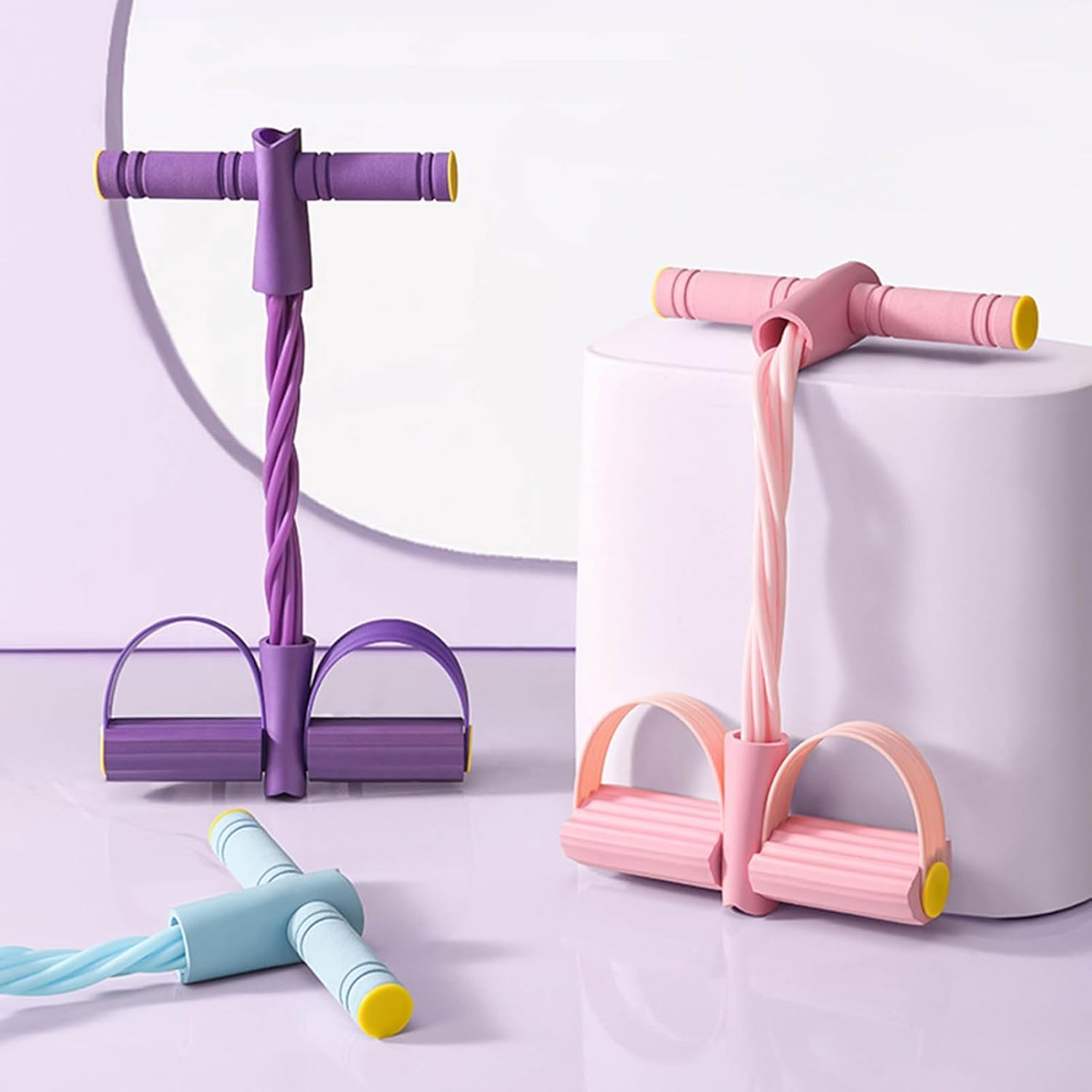 Corde de tension multifonction 6 tubes pour pédale, bande de résistance élastique pour yoga, pour abdominaux, taille, bras, jambes, étirements amincissants, entraînement bleu