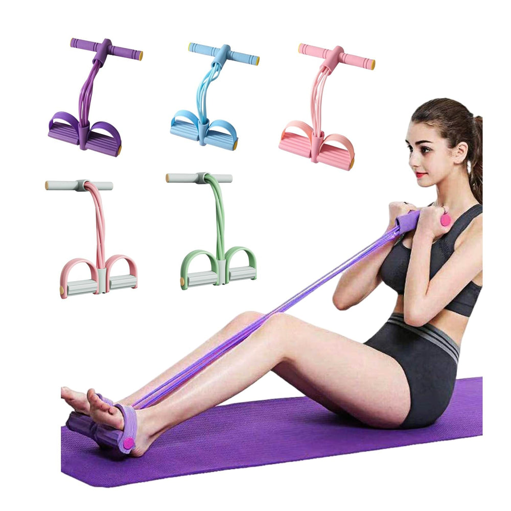 Corde de tension multifonction 6 tubes pour pédale, bande de résistance élastique pour yoga, pour abdominaux, taille, bras, jambes, étirements amincissants, entraînement bleu