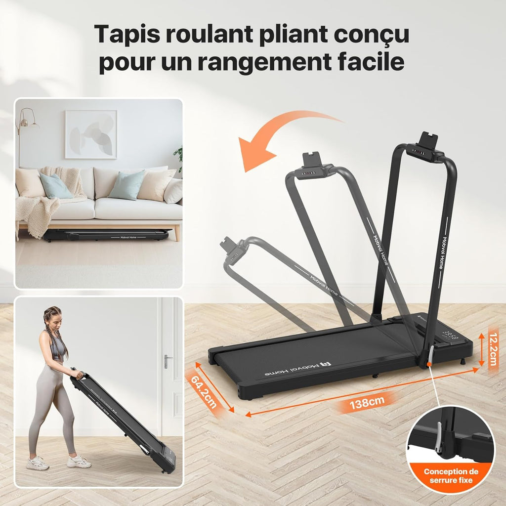 Mobvoi Tapis de course 12 km/h – Smart AI + App TicSports – Grande Surface – Jusqu’à 120 kg